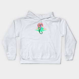 Glitchart Mermaid Vaporwave Aesthetic Kids Hoodie